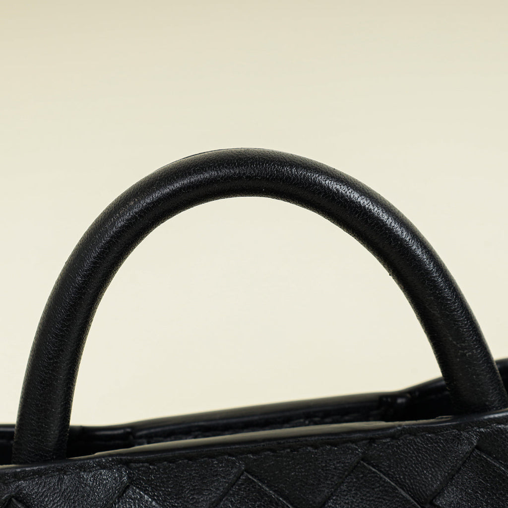 Bottega Veneta Black Intrecciato Andiamo Small Tote Bag