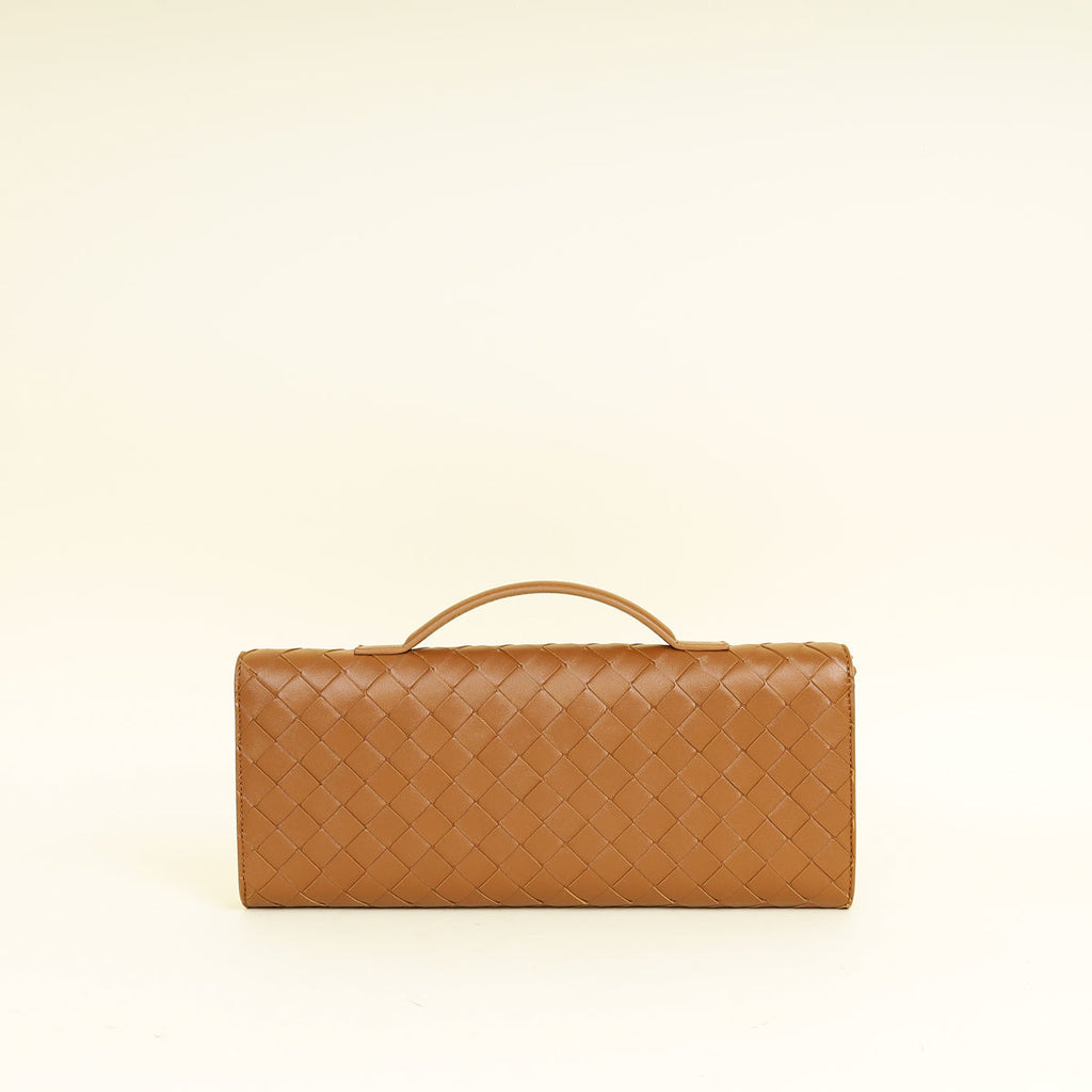 Bottega Veneta Brown Andiamo Clutch