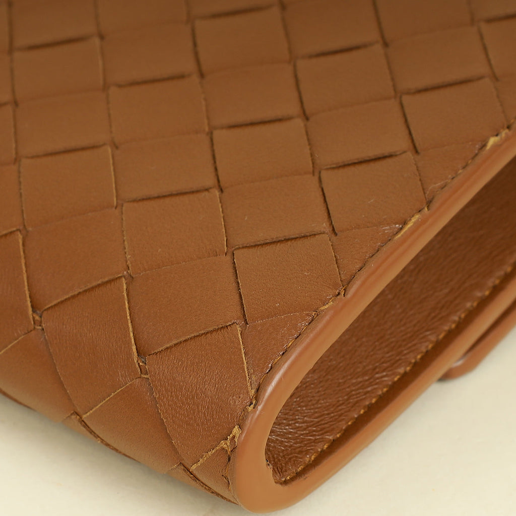 Bottega Veneta Brown Andiamo Clutch