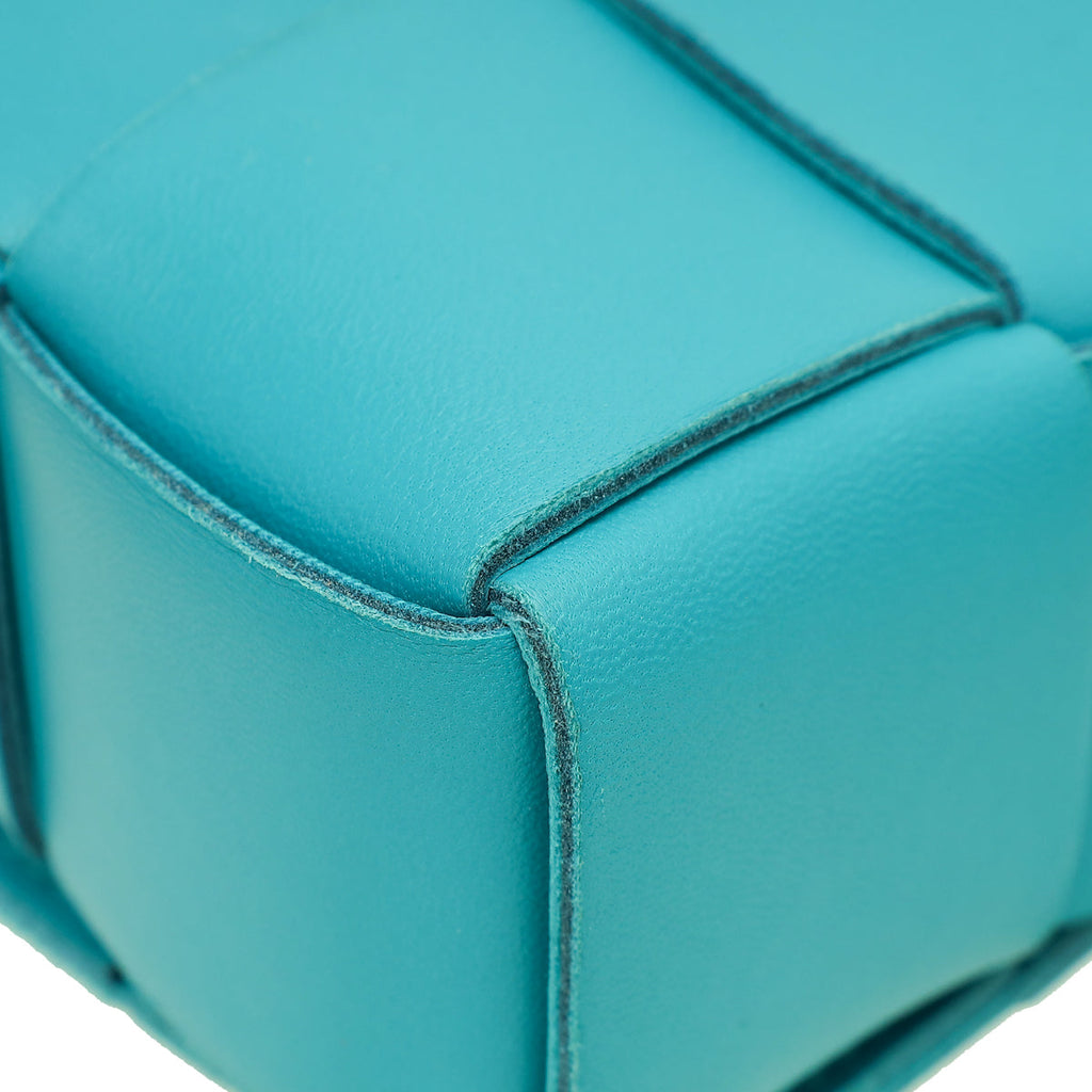 Bottega Veneta Teal Maxi Intrecciato Cassette Crossbody Bag