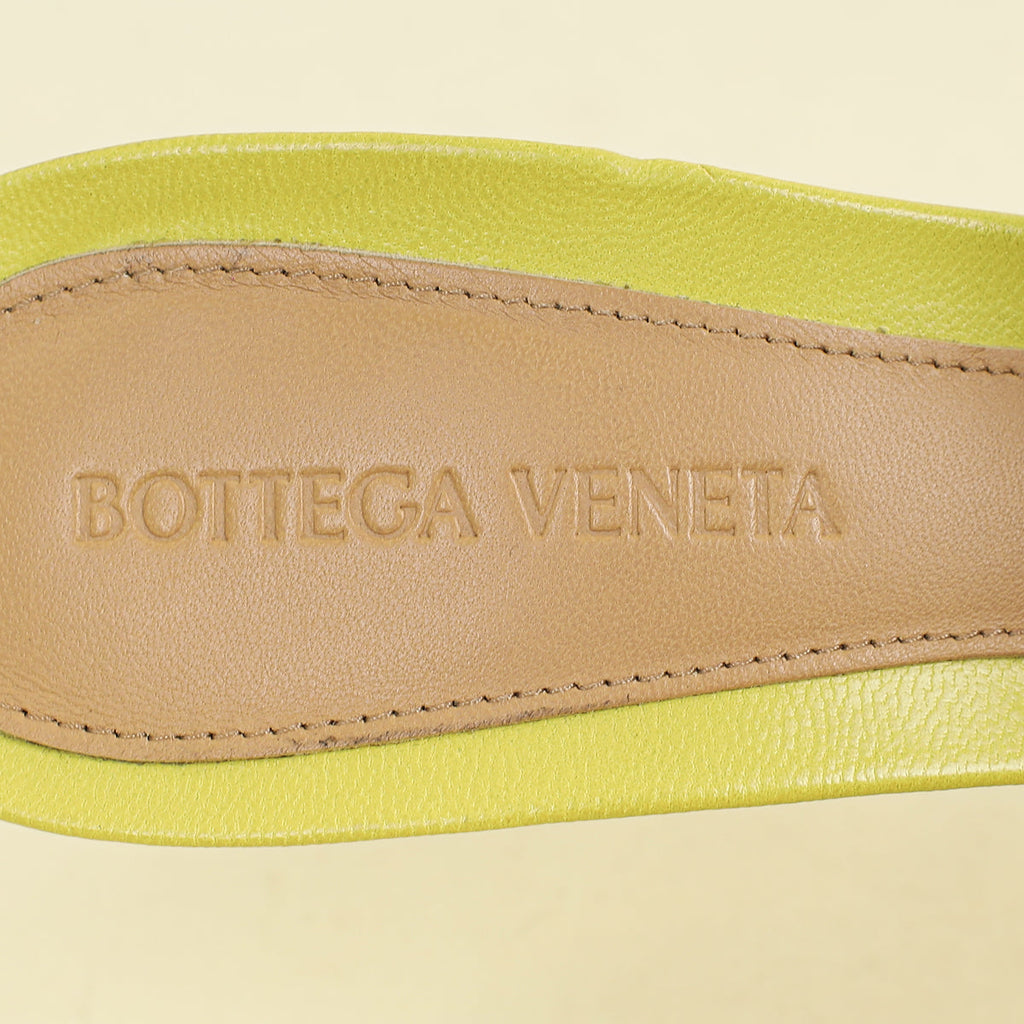 Bottega Veneta Yellow Stretch Mules 38