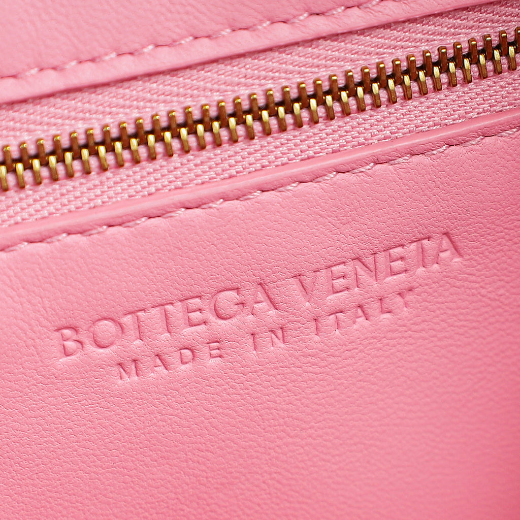 Bottega Veneta Pink Intrecciato Small Getaway Top-Handle Bag