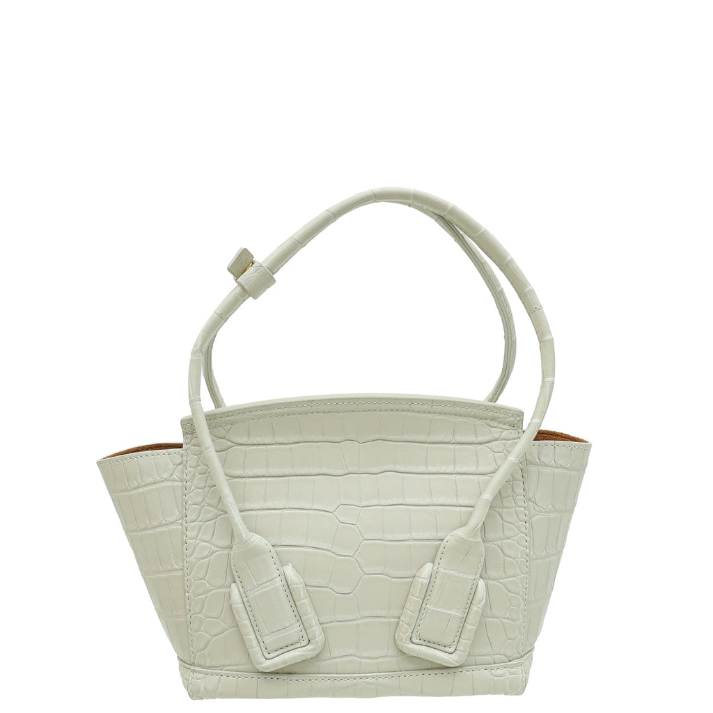 Bottega Veneta Ivory Cream Alligator Arco Mini Bag
