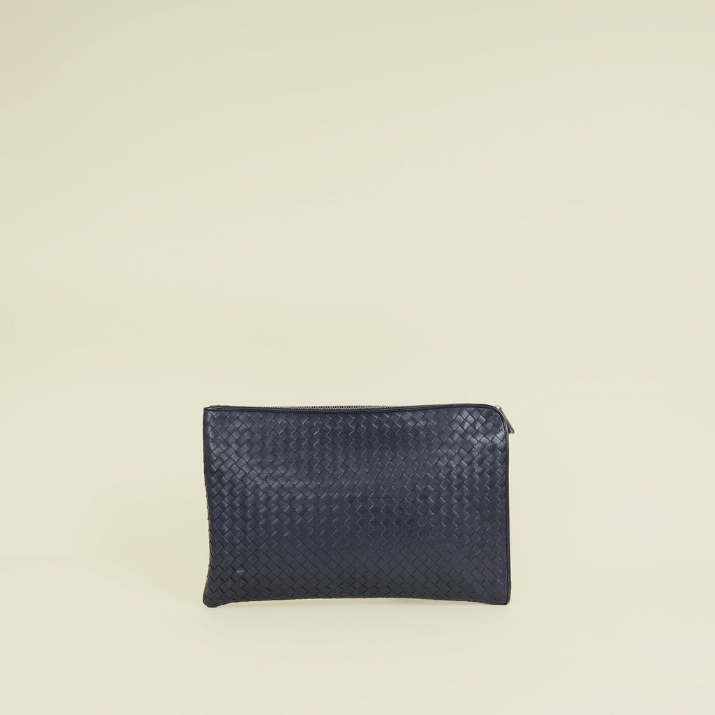 Bottega Veneta Blue Intrecciato Document Case