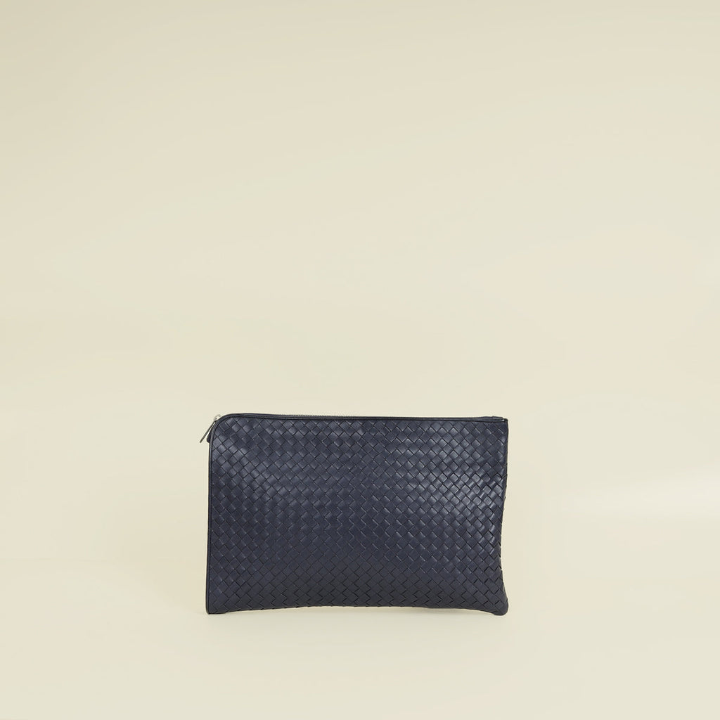 Bottega Veneta Blue Intrecciato Document Case
