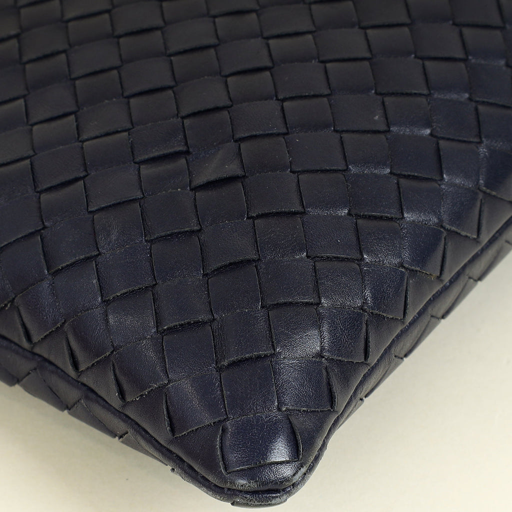 Bottega Veneta Blue Intrecciato Document Case