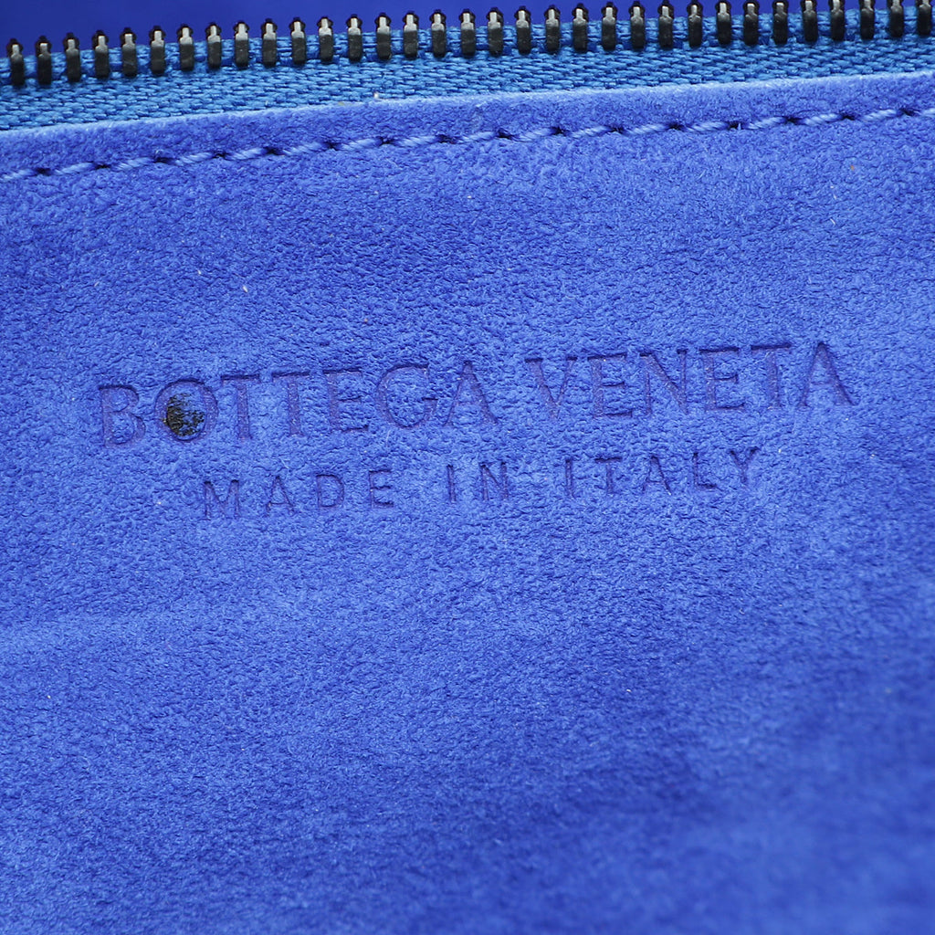 Bottega Veneta  Dark Teal Maxi Intrecciato Vertical Arco Tote Bag