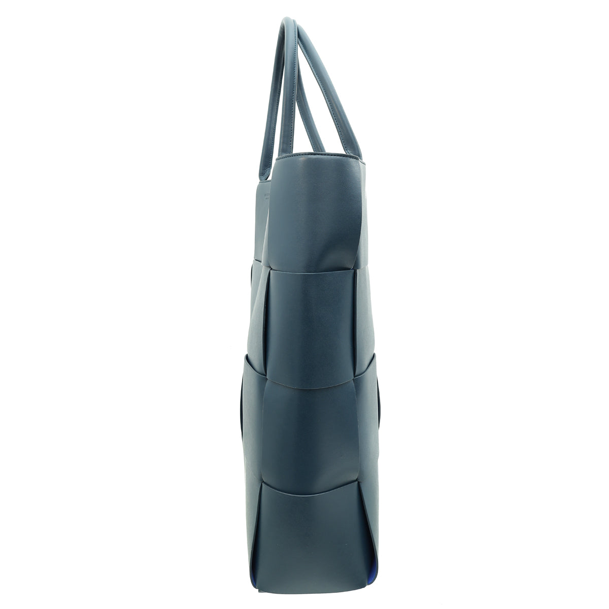Bottega Veneta  Dark Teal Maxi Intrecciato Vertical Arco Tote Bag