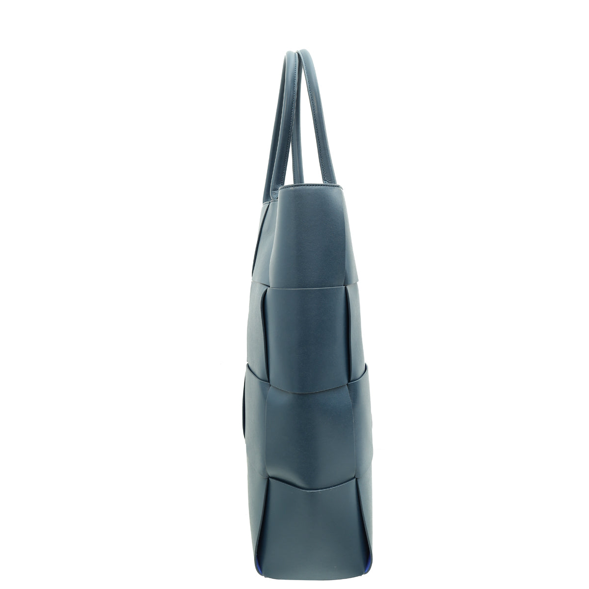 Bottega Veneta  Dark Teal Maxi Intrecciato Vertical Arco Tote Bag