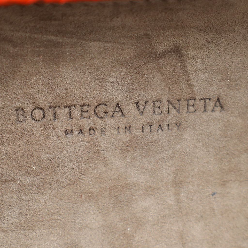 Bottega Veneta Red Python Knot Clutch