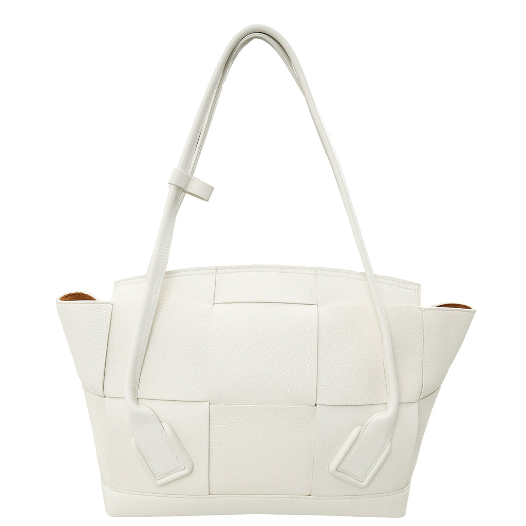 Bottega Veneta White Arco Medium Tote Bag