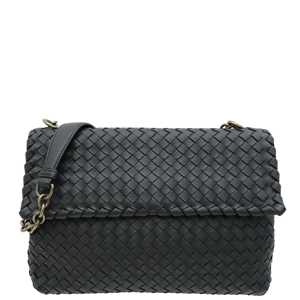 Bottega Veneta Black Intrecciato Nappa Olimpia Medium Bag