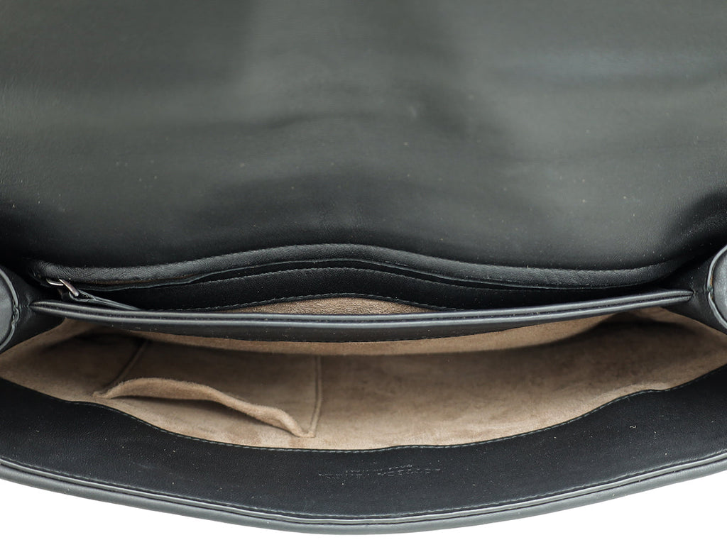 Bottega Veneta Black Intrecciato Nappa Olimpia Medium Bag