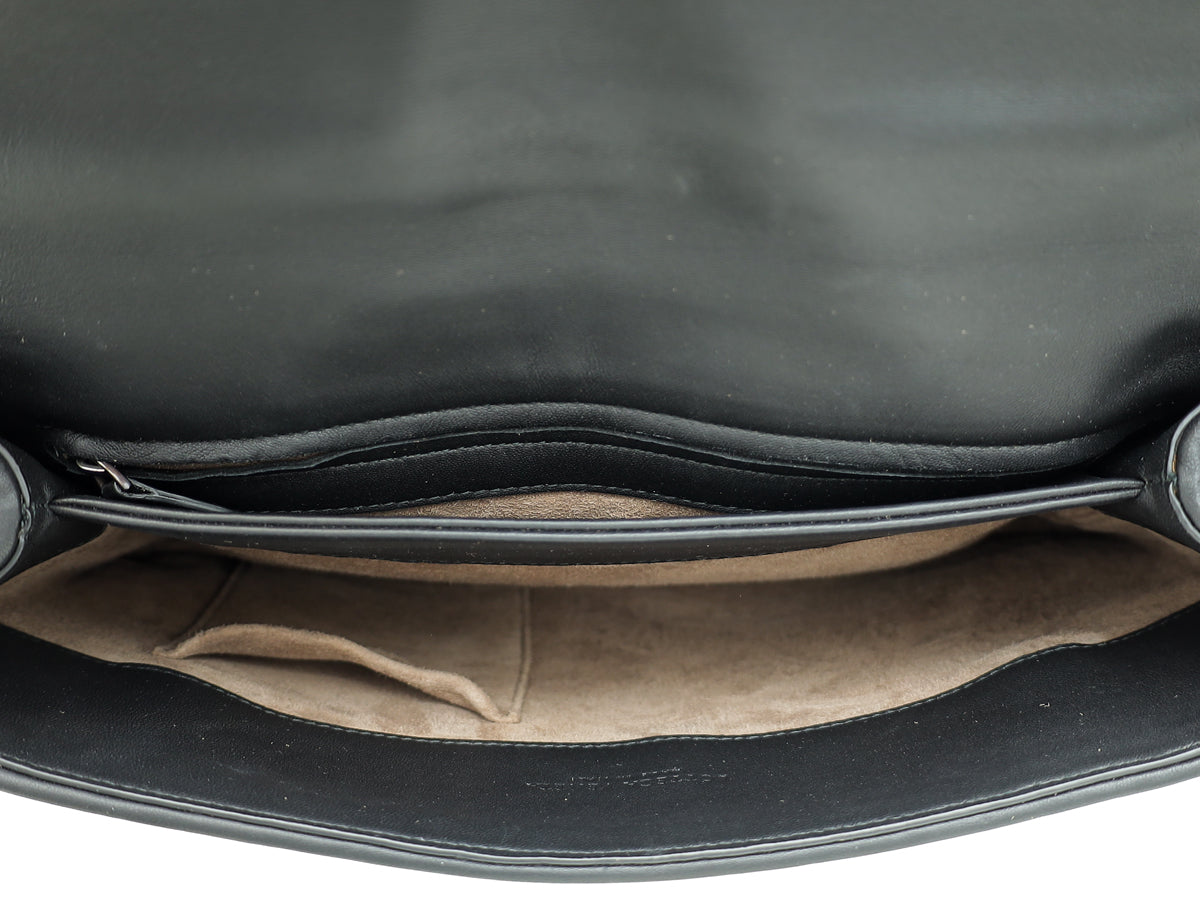 Bottega Veneta Black Intrecciato Nappa Olimpia Medium Bag