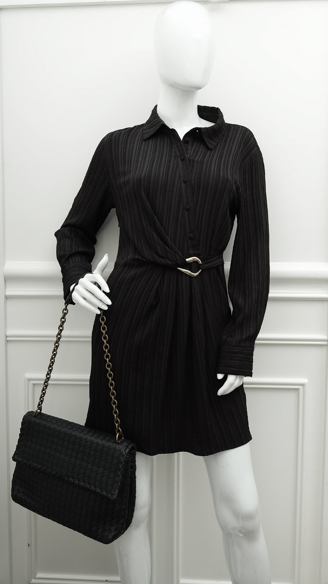 Bottega Veneta Black Intrecciato Nappa Olimpia Medium Bag