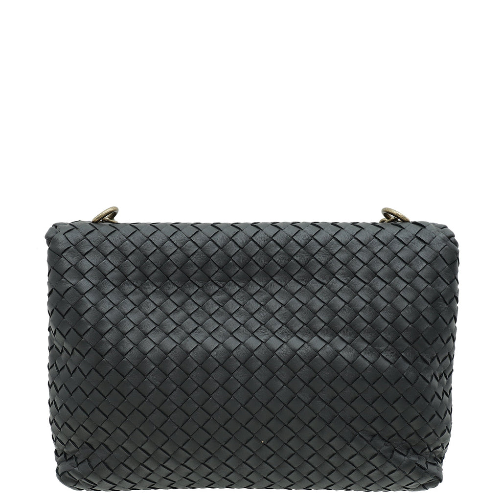 Bottega Veneta Black Intrecciato Nappa Olimpia Medium Bag