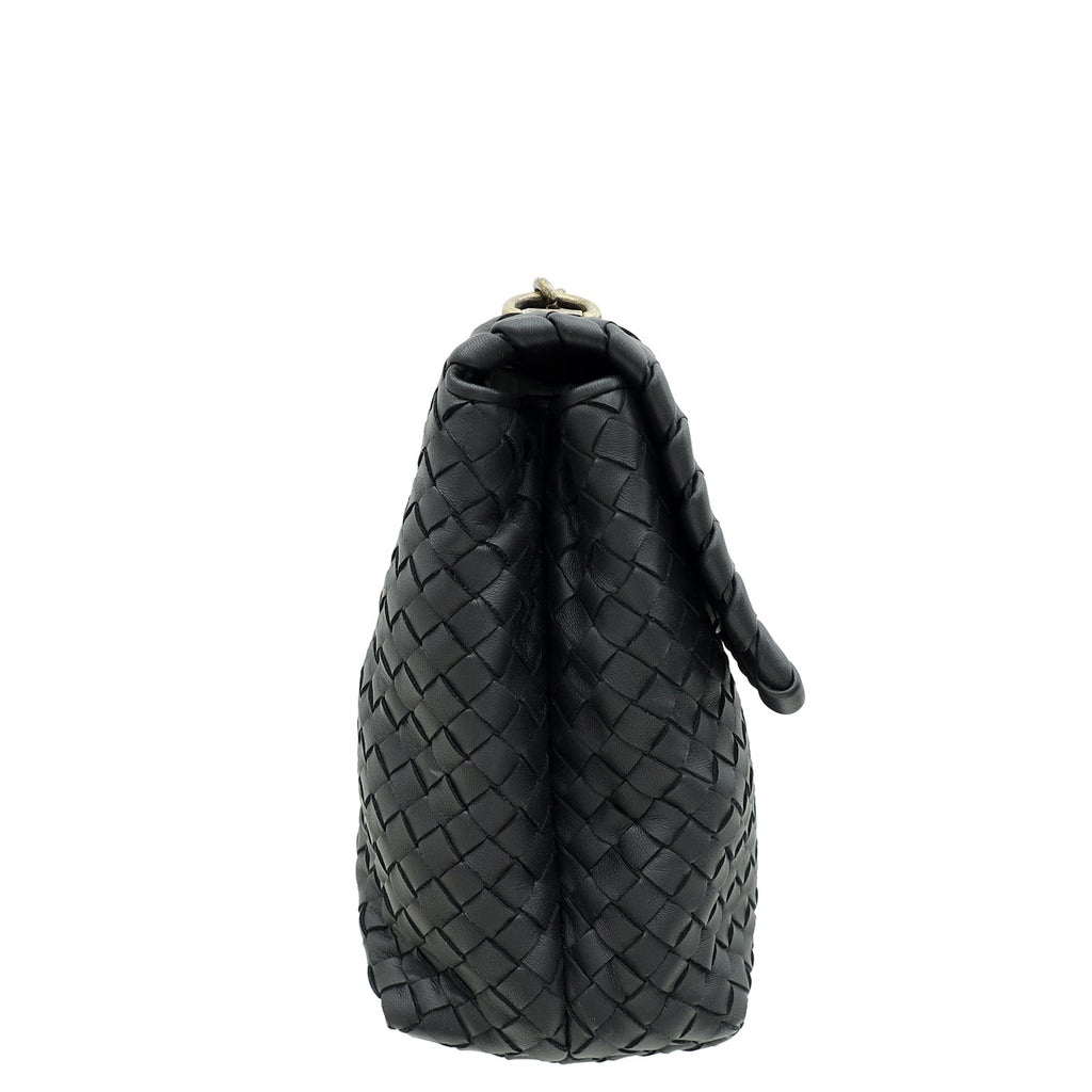 Bottega Veneta Black Intrecciato Nappa Olimpia Medium Bag