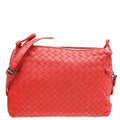 Bottega Veneta Red Intrecciato Nodini Crossbody Bag