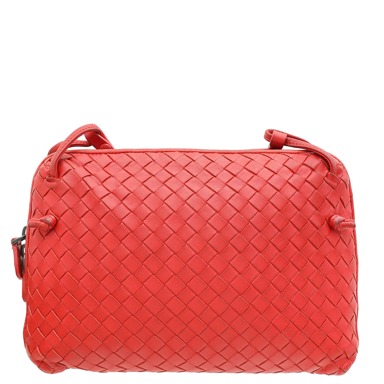 Bottega Veneta Red Intrecciato Nodini Crossbody Bag