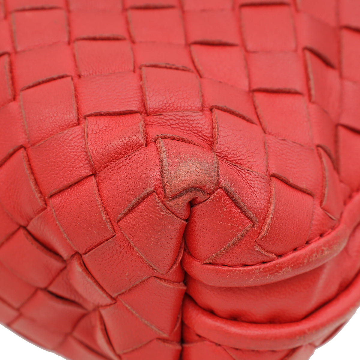 Bottega Veneta Red Intrecciato Nodini Crossbody Bag