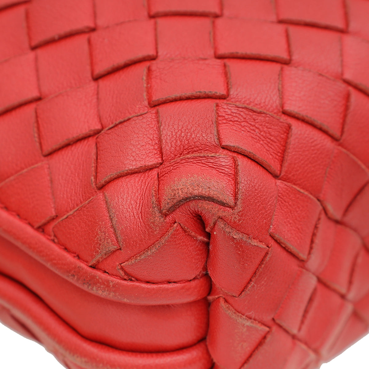 Bottega Veneta Red Intrecciato Nodini Crossbody Bag