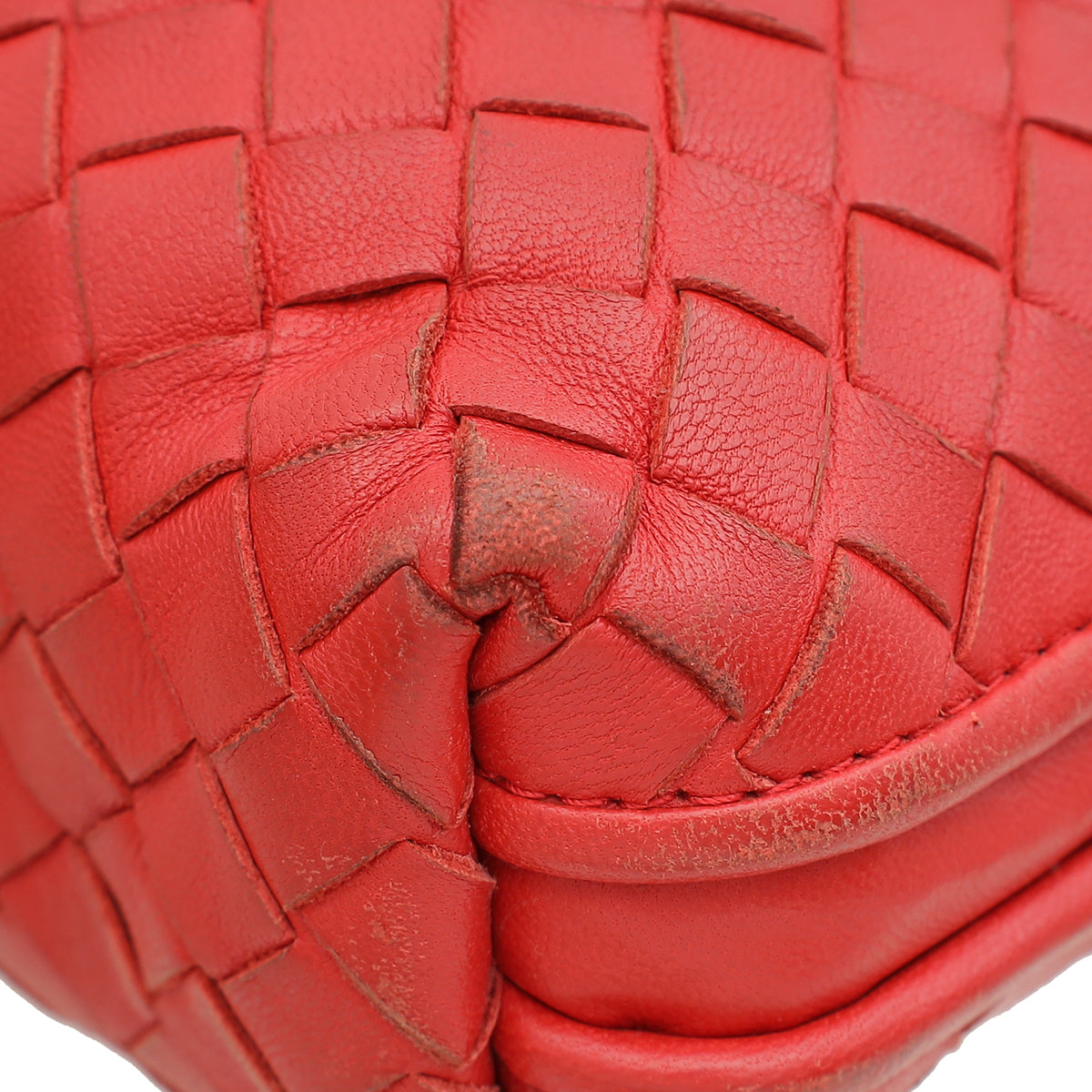 Bottega Veneta Red Intrecciato Nodini Crossbody Bag
