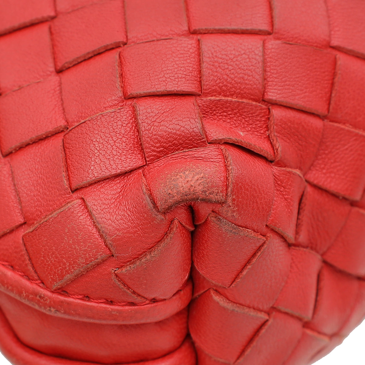 Bottega Veneta Red Intrecciato Nodini Crossbody Bag