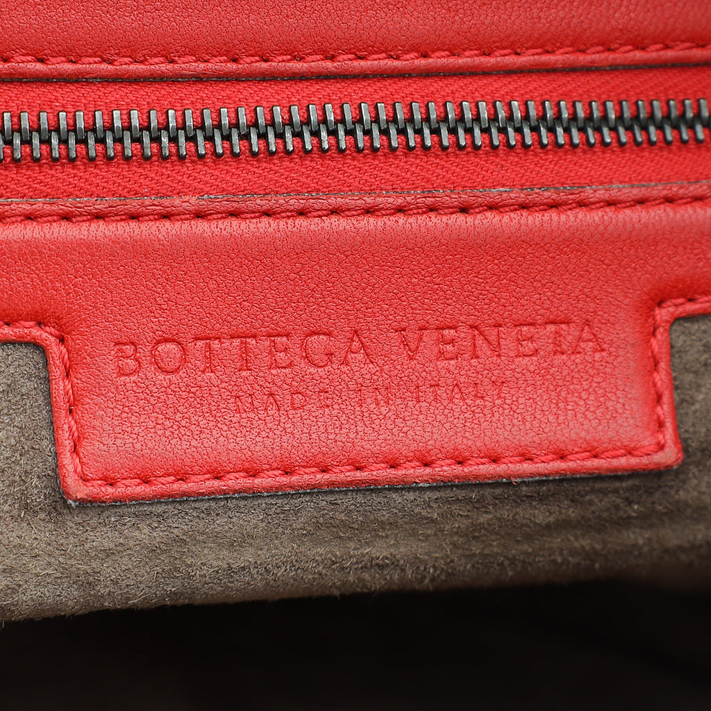 Bottega Veneta Red Intrecciato Nodini Crossbody Bag
