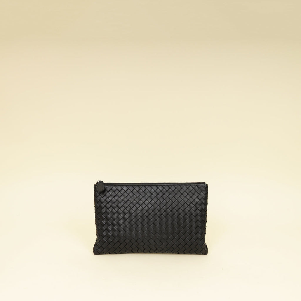 Bottega Veneta Black Intrecciato Pouch