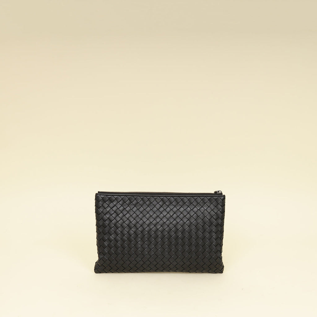 Bottega Veneta Black Intrecciato Pouch