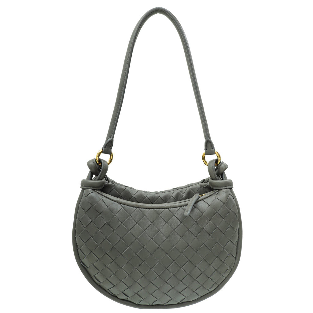Bottega Veneta Dark Grey Intrecciato Gemelli Bag