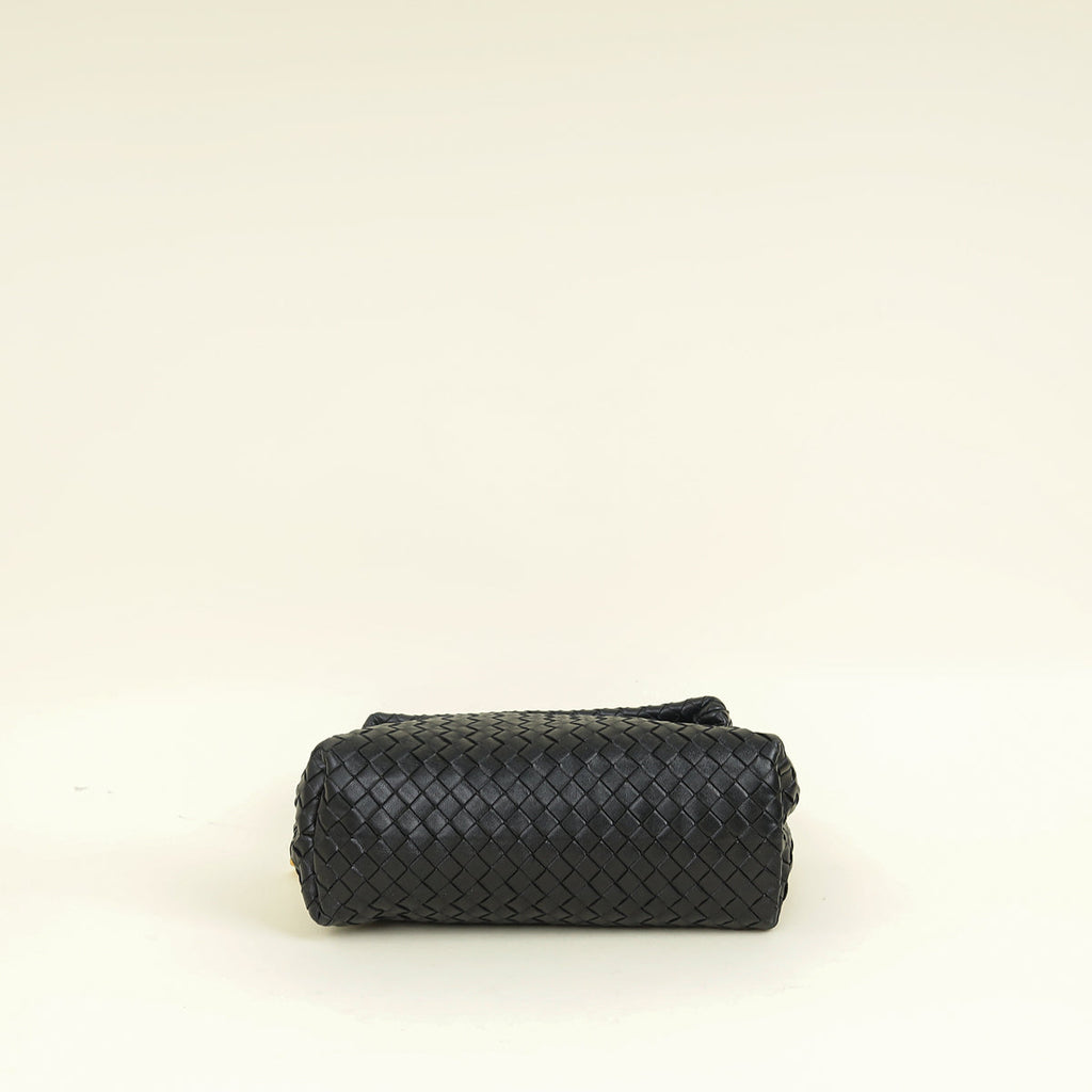 Bottega Veneta Black Intrecciato "The Fold" Crossbody Bag