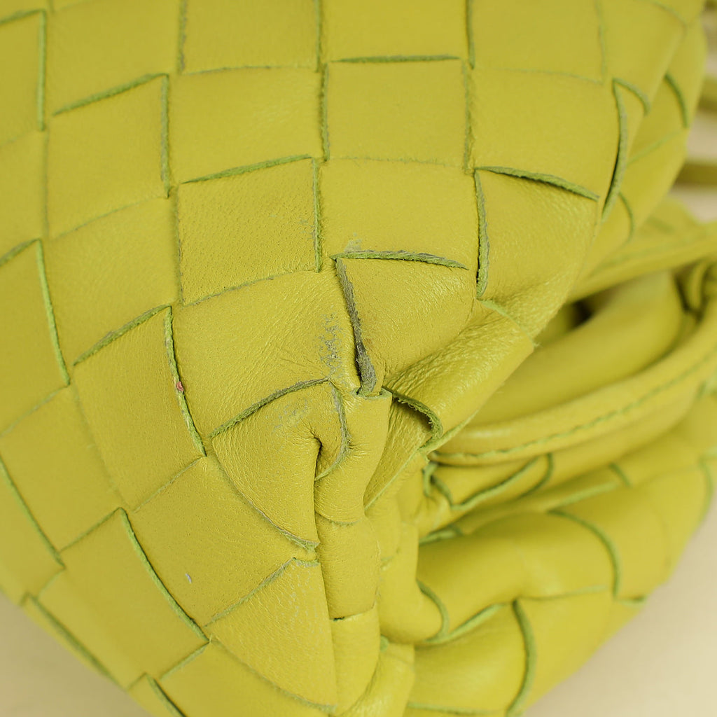 Bottega Veneta Lime Green Intrecciato Mini Pouch