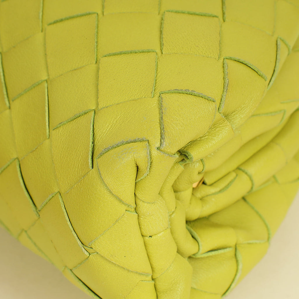 Bottega Veneta Lime Green Intrecciato Mini Pouch