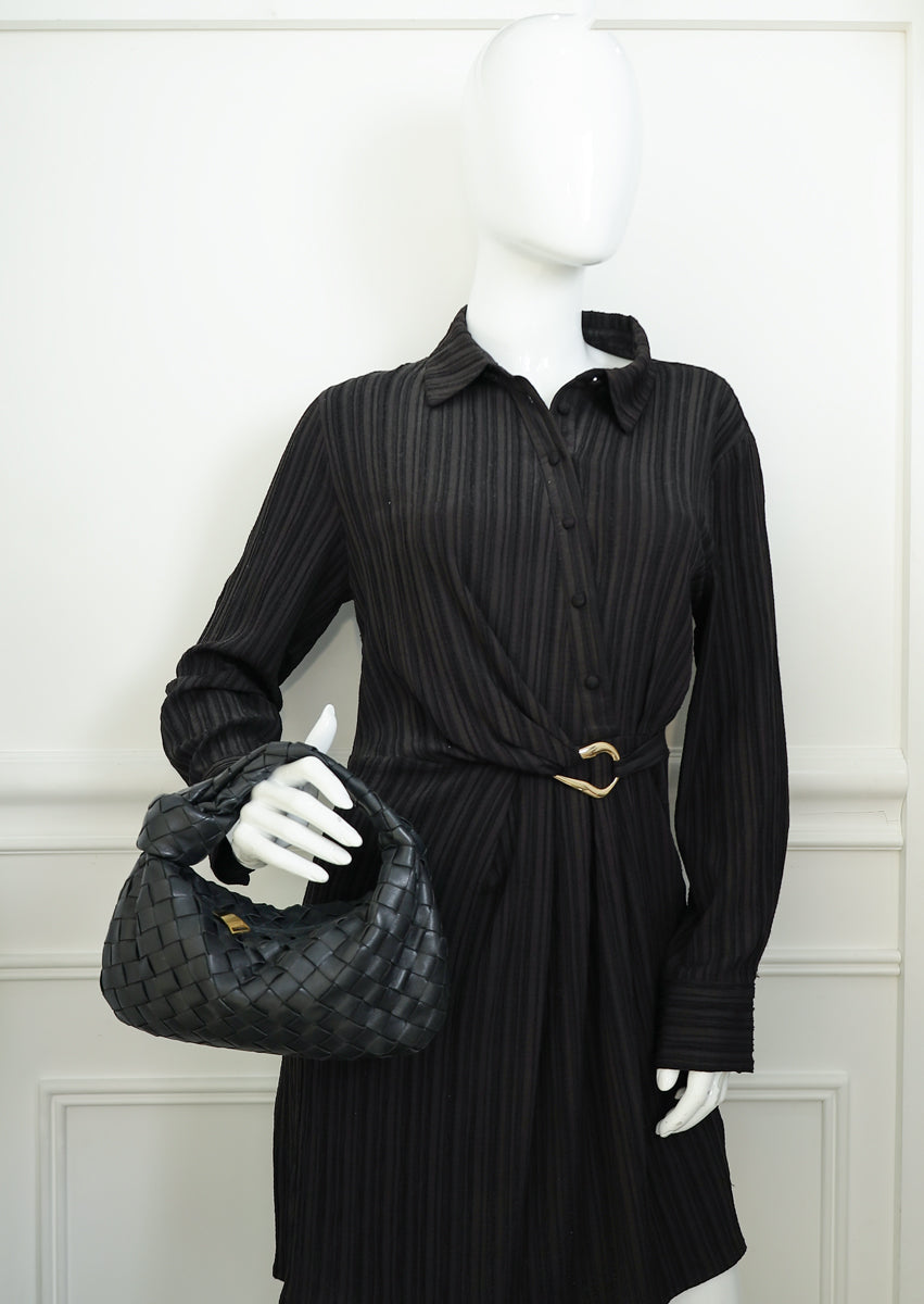 Bottega Veneta Black Intrecciato Nappa Jodie Mini Bag