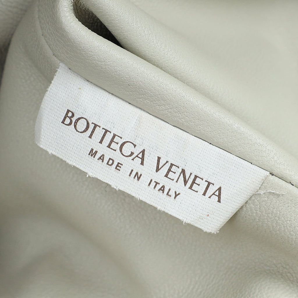 Bottega Veneta Plaster White Intrecciato The Pouch Clutch Bag