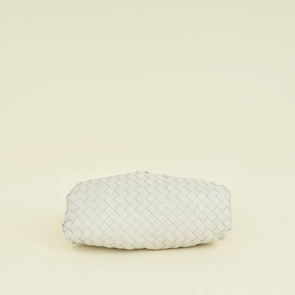 Bottega Veneta Plaster White Intrecciato The Pouch Clutch Bag