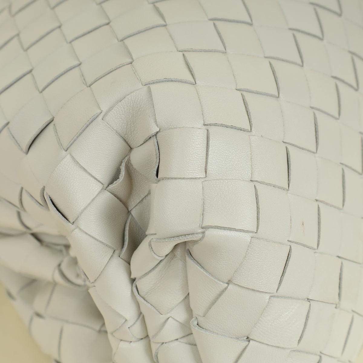 Bottega Veneta Plaster White Intrecciato The Pouch Clutch Bag
