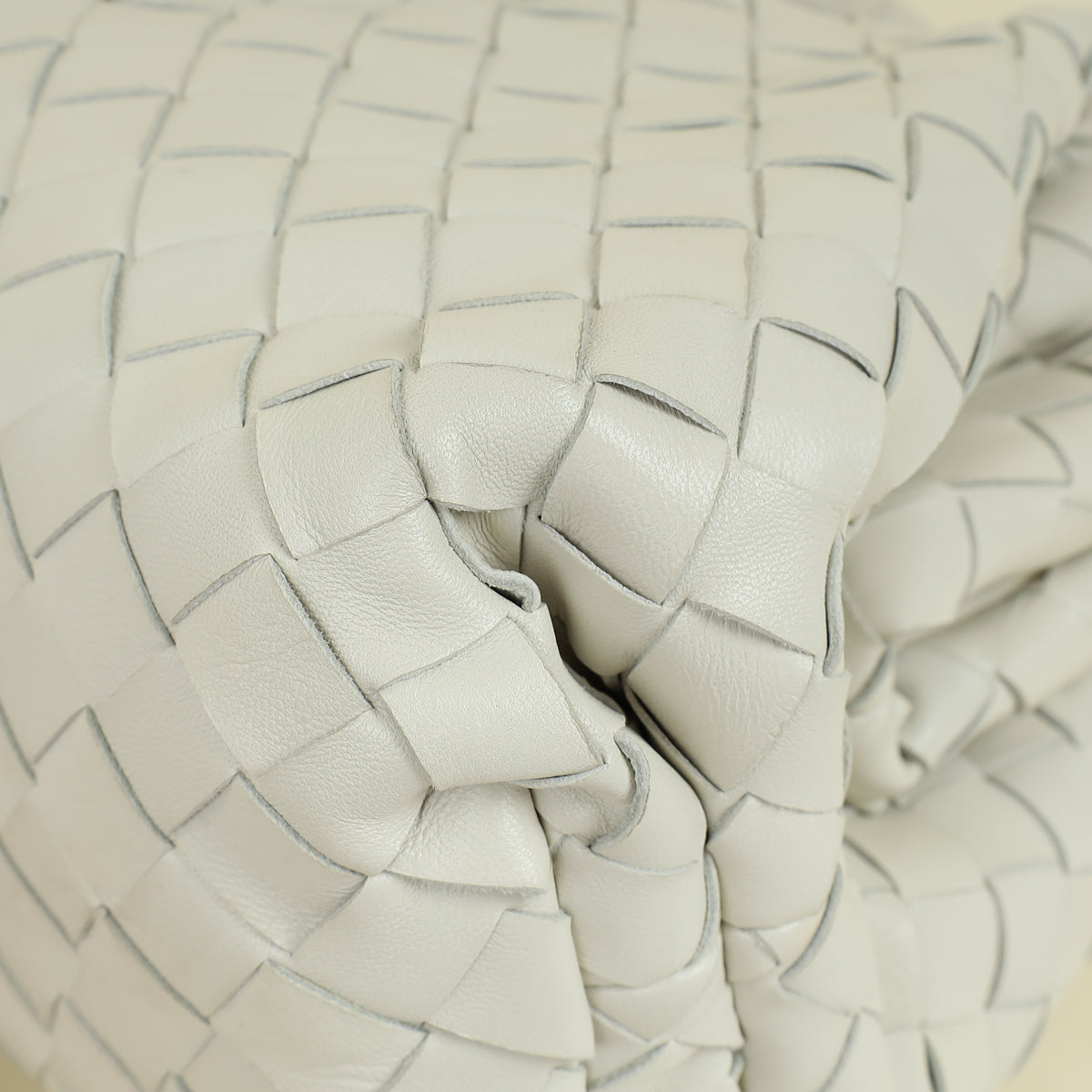 Bottega Veneta Plaster White Intrecciato The Pouch Clutch Bag