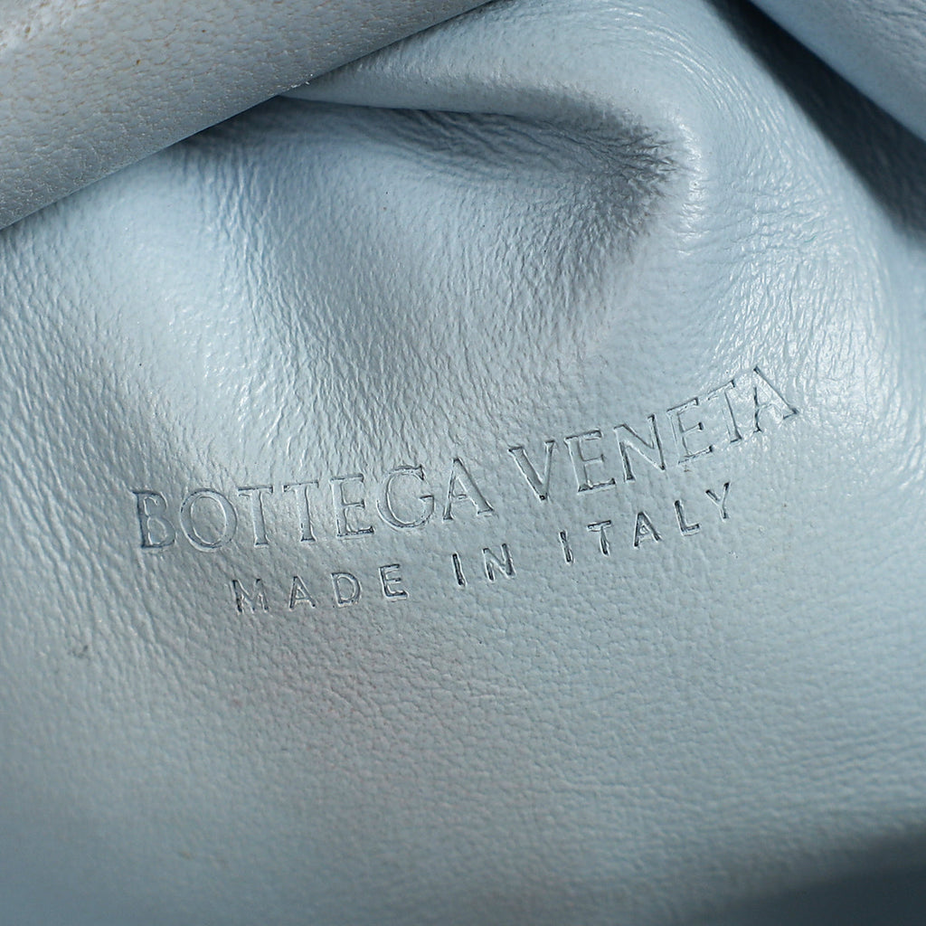 Bottega Veneta Light Blue Curly Raffia Mini Pouch Bag