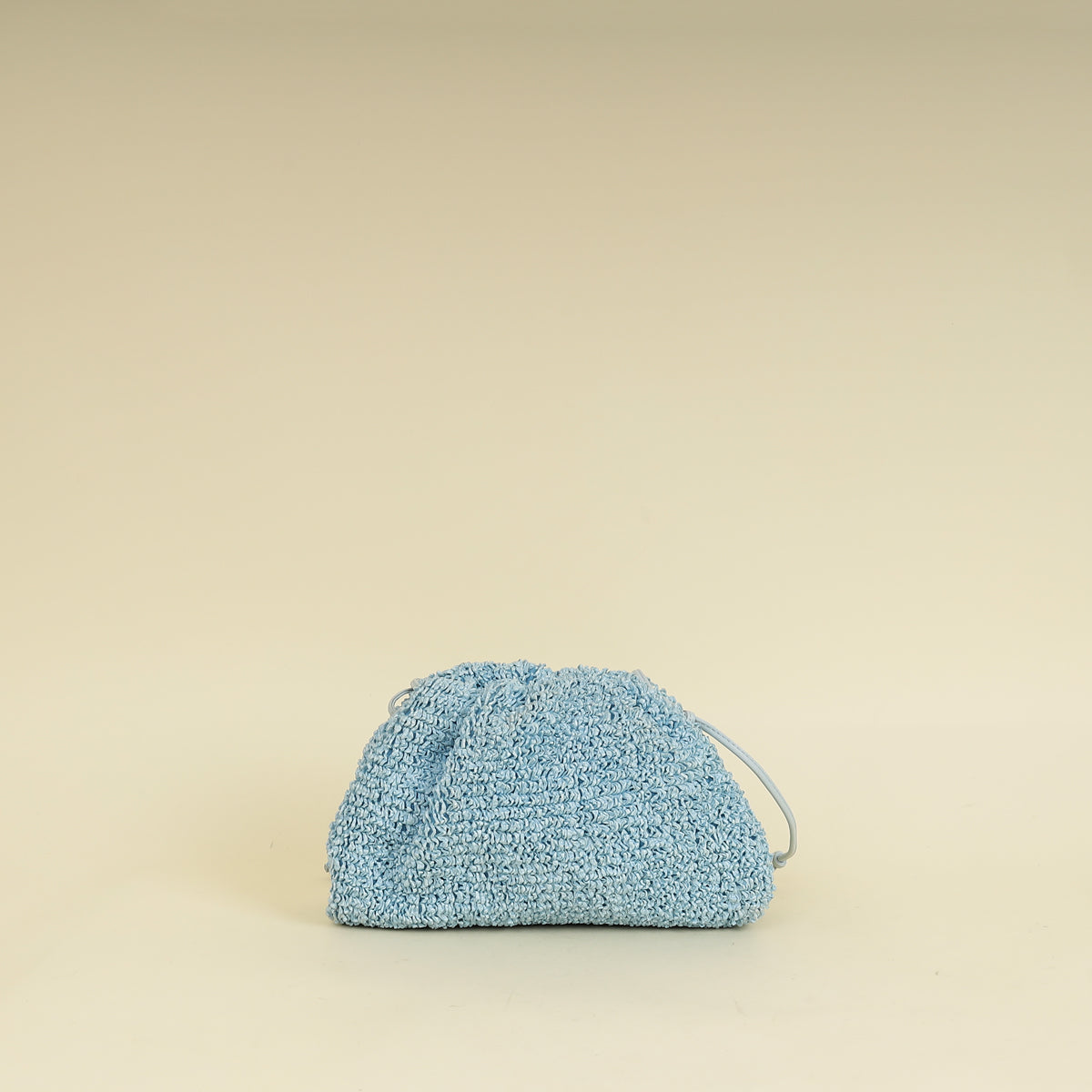 Bottega Veneta Light Blue Curly Raffia Mini Pouch Bag