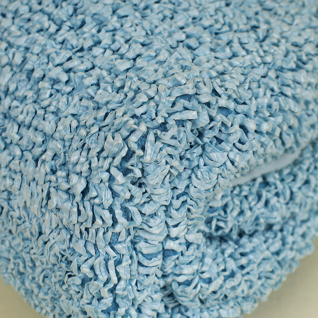 Bottega Veneta Light Blue Curly Raffia Mini Pouch Bag