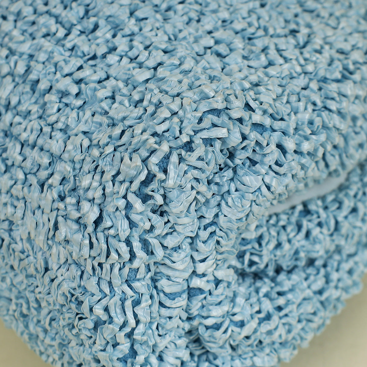 Bottega Veneta Light Blue Curly Raffia Mini Pouch Bag