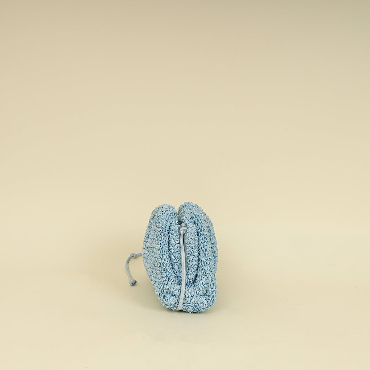 Bottega Veneta Light Blue Curly Raffia Mini Pouch Bag