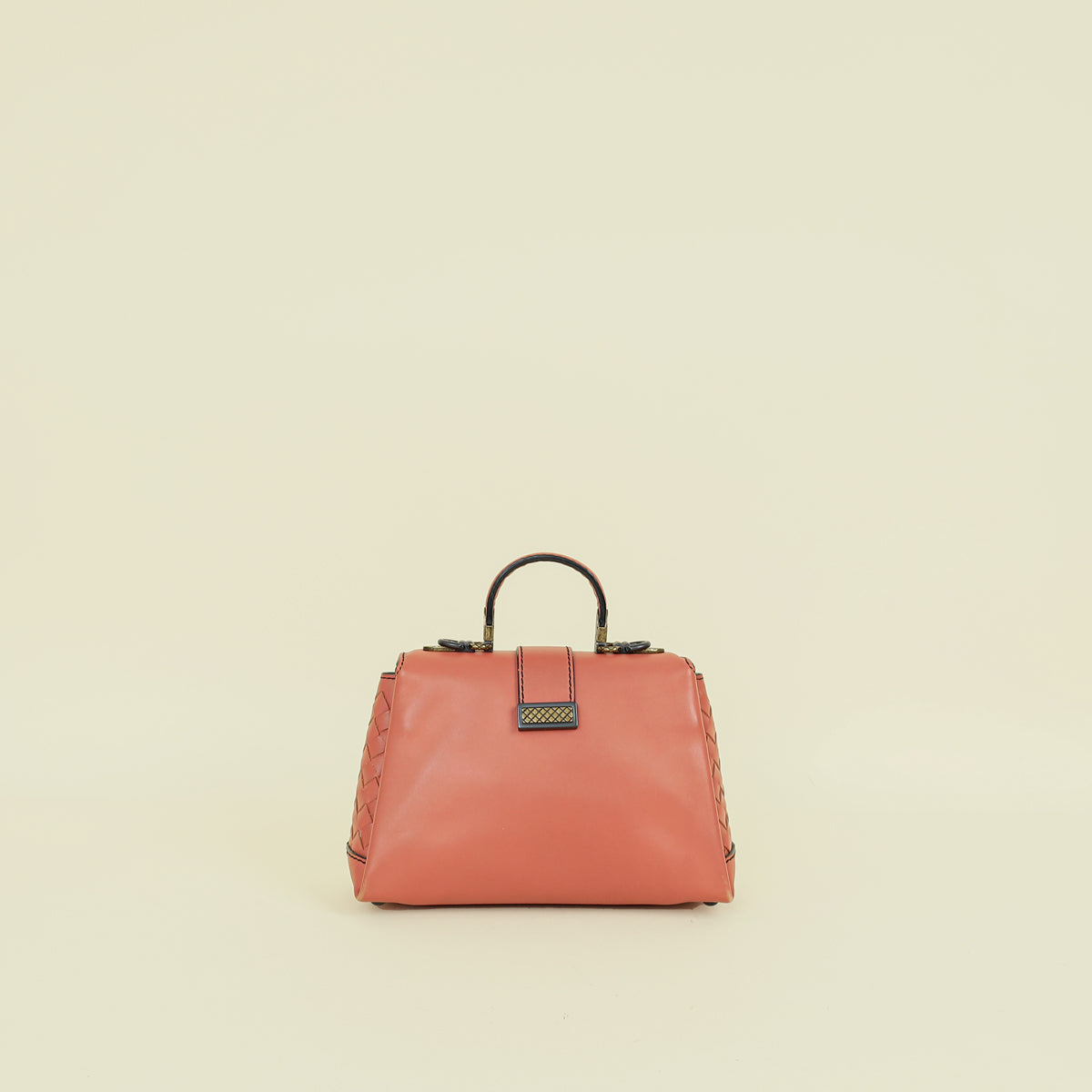Bottega Veneta Coral Orange Mini Piazza Top Handle Bag