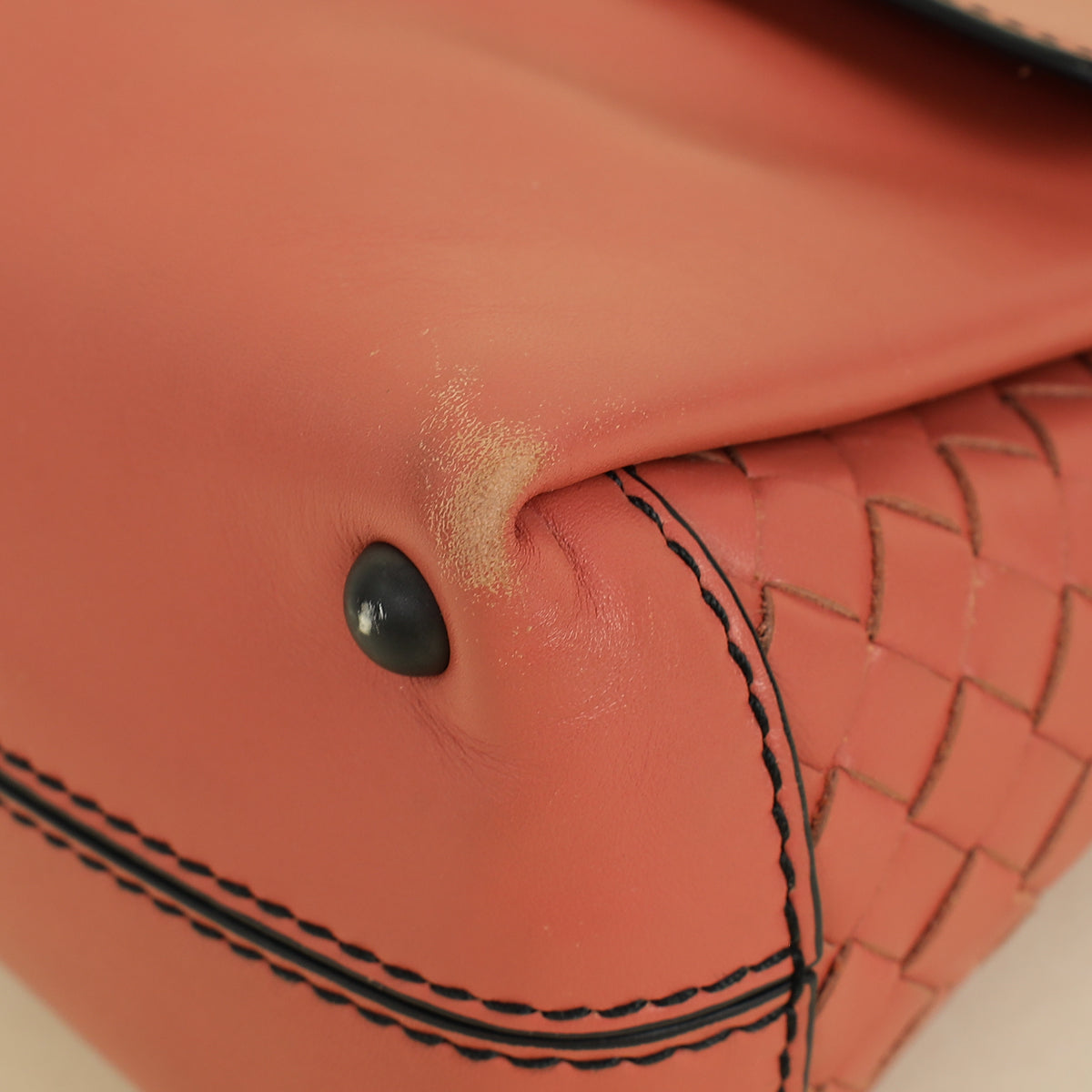 Bottega Veneta Coral Orange Mini Piazza Top Handle Bag