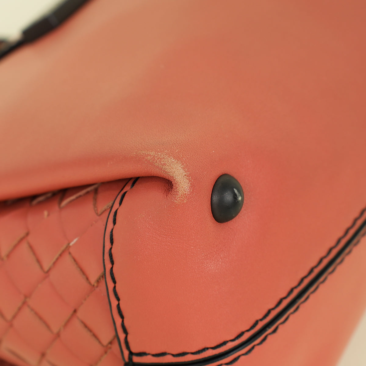 Bottega Veneta Coral Orange Mini Piazza Top Handle Bag