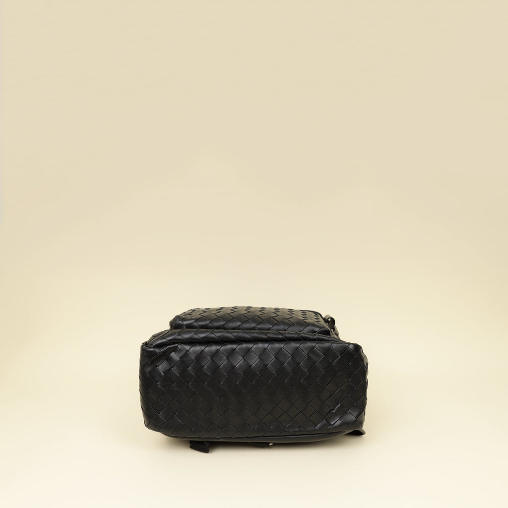 Bottega Veneta Black Intrecciato Backpack Bag