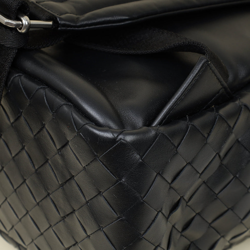 Bottega Veneta Black Intrecciato Backpack Bag