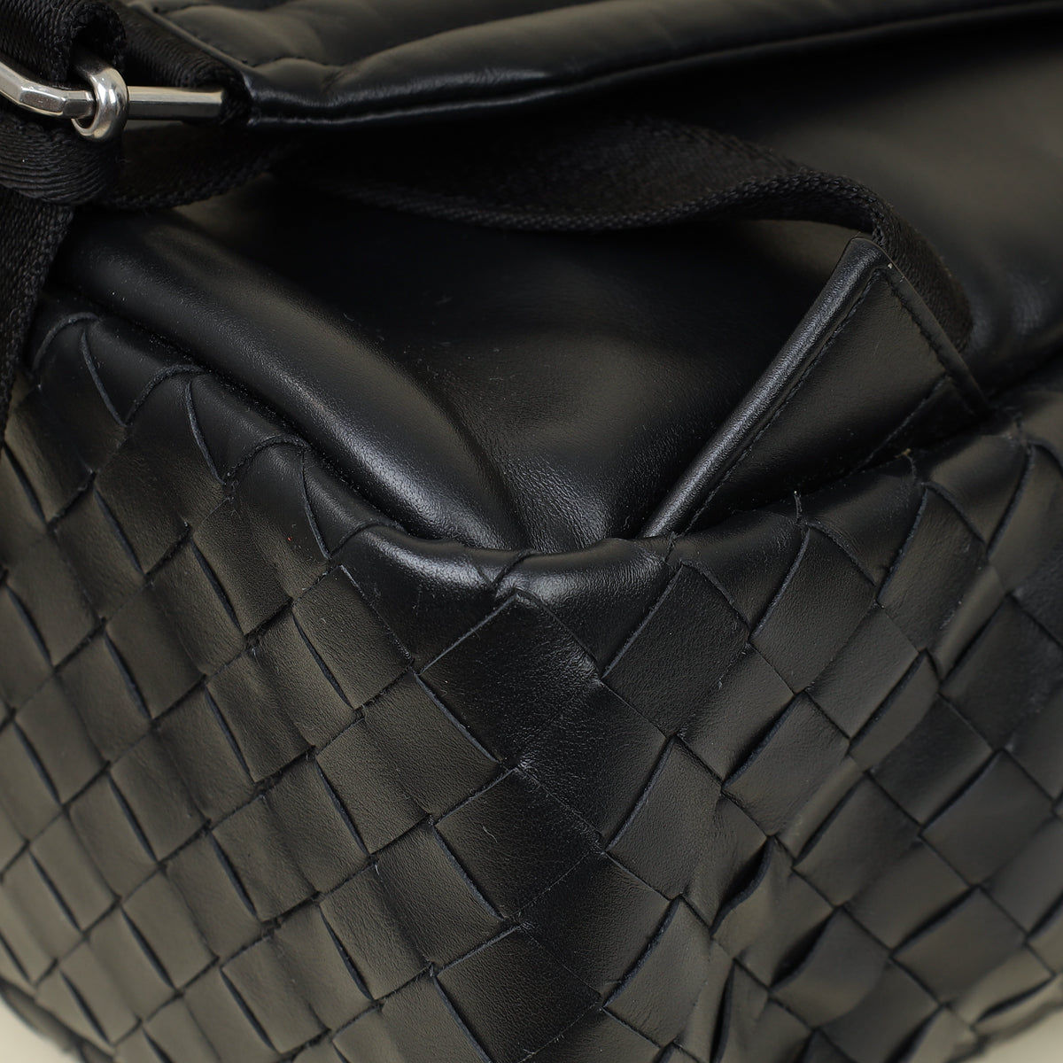Bottega Veneta Black Intrecciato Backpack Bag